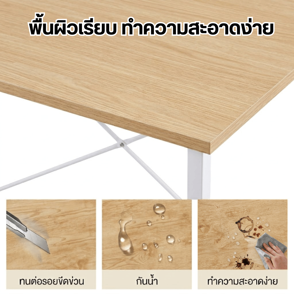 โต๊ะทำงานเข้ามุม ELIFE LT-02 / L ขนาด 110X80 สีขาวท็อปลายไม้_5
